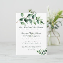 Watercolor Eucalyptus Rehearsal Dinner | White Kaart