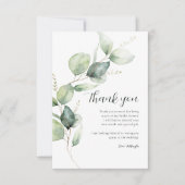 Watercolor Eucalyptus Script Bruidsdiner Bedankkaart (Voorkant)