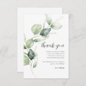 Watercolor Eucalyptus Script Bruidsdiner Bedankkaart (Voorkant / Achterkant)