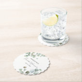 Watercolor Eucalyptus Script Bruiloftsborrel Kartonnen Onderzetters (Insitu)