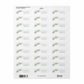 Watercolor Eucalyptus Script Retouradres Etiket (Full Sheet)