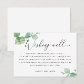Watercolor eucalyptus script wedding wishing well informatiekaartje (Voorkant / Achterkant)