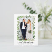 Watercolor Eucalyptus Trouwliefde en Dank Briefkaart (Staand voorkant)