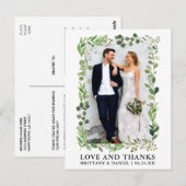 Watercolor Eucalyptus Trouwliefde en Dank Briefkaart (Voorkant / Achterkant)