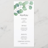 Watercolor Eucalyptus - Trouwmenu Menu (Voorkant)