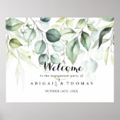 Watercolor Eucalyptus Verlovingspartij Welkom  Poster (Voorkant)