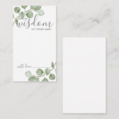 Watercolor Eucalyptus Wedding Advice and Wishes Advieskaart (Voorkant / Achterkant)