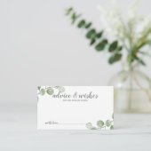 Watercolor Eucalyptus Wedding Advice and Wishes Advieskaart (Staand voorkant)