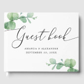 Watercolor Eucalyptus Wedding | Elegant Script Gastenboek (Voorkant)