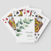 Watercolor Eucalyptus Wedding Favor | White Pokerkaarten (Achterkant)