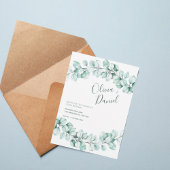 Watercolor Eucalyptus Wedding Invitation Kaart