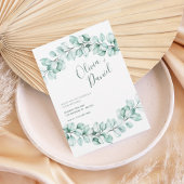 Watercolor Eucalyptus Wedding Invitation Kaart