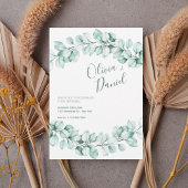 Watercolor Eucalyptus Wedding Invitation Kaart