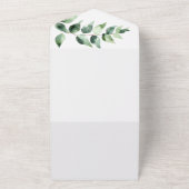 Watercolor Eucalyptus Wedding | White All In One Uitnodiging (Buitenkant)