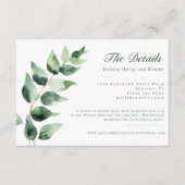 Watercolor Eucalyptus Wedding | White Informatiekaartje (Voorkant)