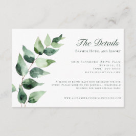 Watercolor Eucalyptus Wedding | White Informatiekaartje
