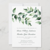 Watercolor Eucalyptus Wedding | White Kaart (Voorkant)