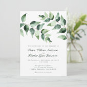 Watercolor Eucalyptus Wedding | White Kaart (Staand voorkant)