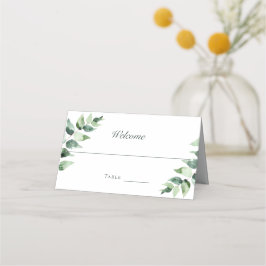 Watercolor Eucalyptus Wedding | White Plaatskaartje