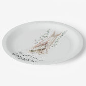 Watercolor Eucalyptus & White Dress Bridal Shower  Papieren Bordje (Gekanteld)