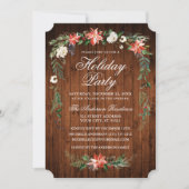 Watercolor Euphorbia Hout Kerstfeest Kaart (Voorkant)