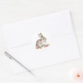 Watercolor Europese Konijn Bos Sticker (Envelop)