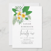 Watercolor Exotisch Aloha Luau 21ste Verjaardagsfe Kaart (Voorkant)