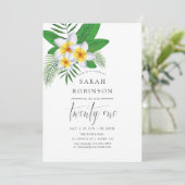 Watercolor Exotisch Aloha Luau 21ste Verjaardagsfe Kaart (Staand voorkant)