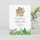 Watercolor Exotische Aloha Luau Bachelorette Weeke Kaart (Staand voorkant)