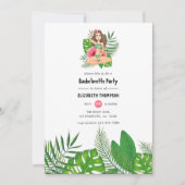 Watercolor Exotische Aloha Luau Meidenavond Weeken Kaart (Voorkant)