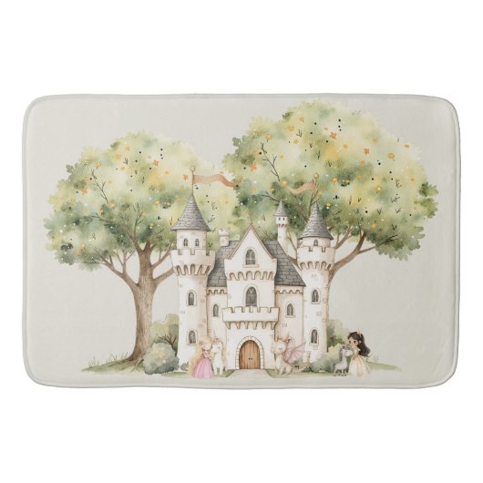 Watercolor Fairytale Princess Whimsical Badmat (Voorkant)