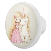 Watercolor Fairytale Princess Whimsical Keramische Knop (Rechts)