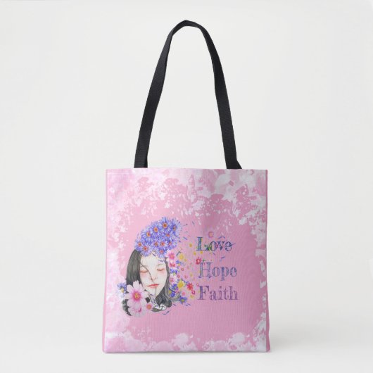 watercolor faith hope love tote bag (Voorkant)