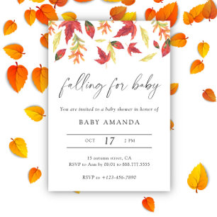 Watercolor Falling voor babyshower Kaart