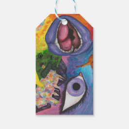 Watercolor Fantasie Dimensies Vrouw Opal Surrealis Cadeaulabel