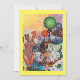 Watercolor Fantasie Eros rijdt op witte Leeuwin Vr Kaart