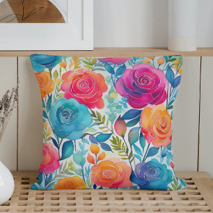 Watercolor Fantasie Rozen Kussen