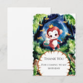 Watercolor Fantastische Apen Verjaardag Bedankkaart (Voorkant / Achterkant)