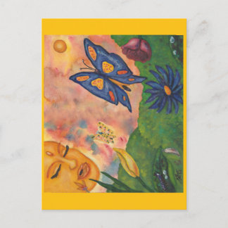 watercolor fantasy illustration woman goddess life briefkaart