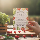 watercolor Farm Fresh Garden Cute Baby Shower Kaart