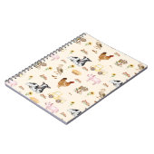 Watercolor Farm Scene Seamless Pattern Notitieboek (Linkerzijde)