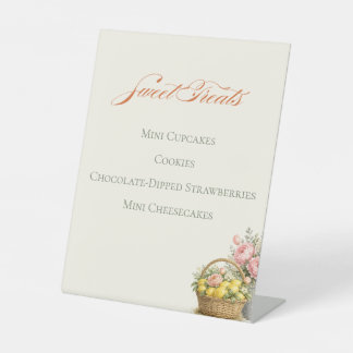 Watercolor Farmers Market Zoete Traktaties Menu Reclamebord Met Voetstuk