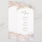 watercolor faux glitter Menu (Voorkant / Achterkant)