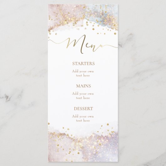 watercolor faux glitter Menu (Voorkant)