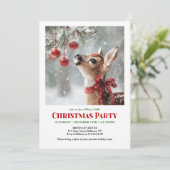 Watercolor fawn snowy forest serene winter Xmas Kaart (Staand voorkant)