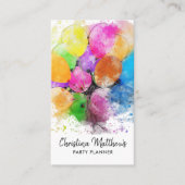 Watercolor Feestballonnen Zakelijke kaart Visitekaartje (Voorkant)