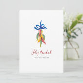 Watercolor Feliz Navidad Kerstkaart (Staand voorkant)