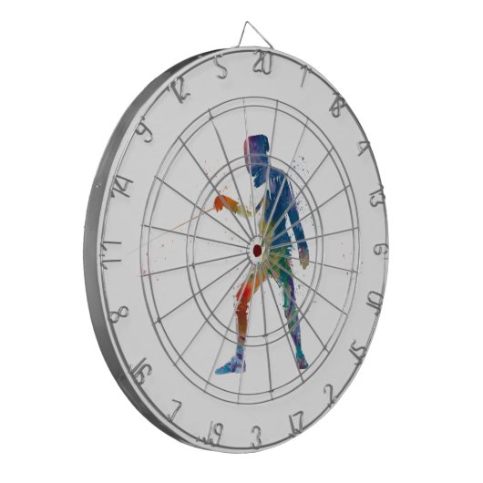 watercolor fencing dartbord (Voorkant Links)