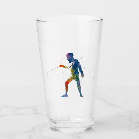 watercolor fencing glas (Voorkant)