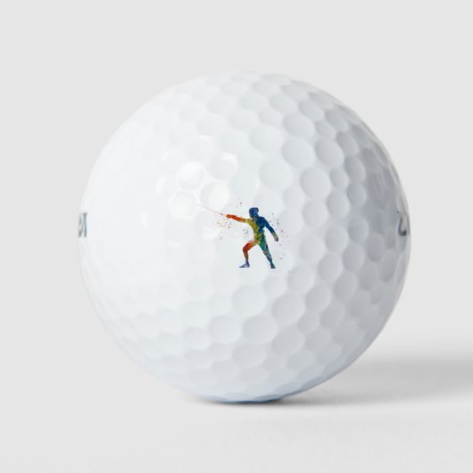 watercolor fencing golfballen (Voorkant)